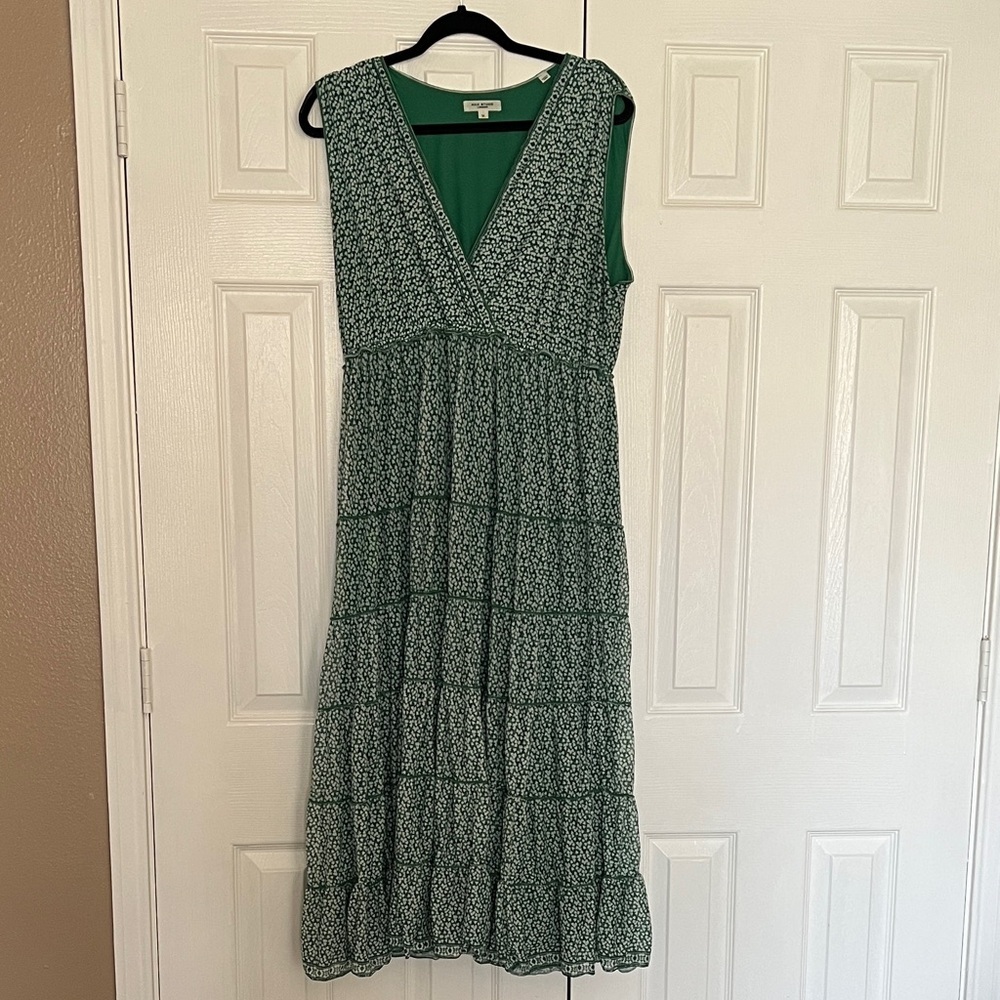 Max Studio Green Sleeveless floral print midi Dress size 1X